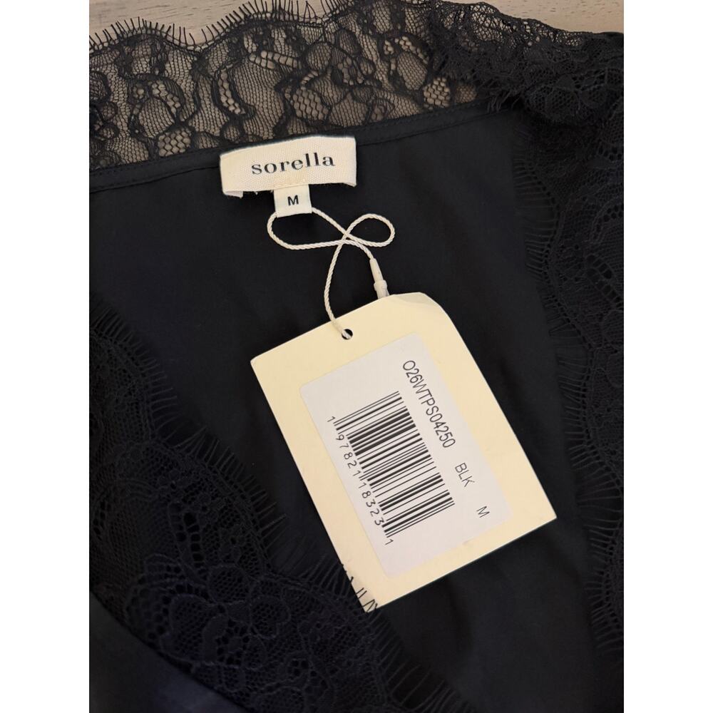sorella Yada Silk Top black lace size M $245 - Picture 5 of 5